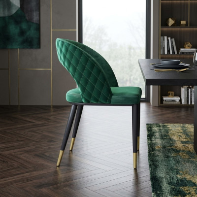 Esszimmerstühle Wohnzimmer Grün stilvolle Stuhl mit Holzbeinen Modern 