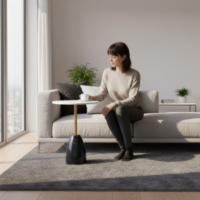 Designer Couchtisch Beistelltisch Wohnzimmer Tisch Möbel Rund Tische neu