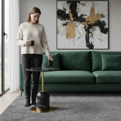 Designer Schwarzer Couchtisch Beistelltisch Wohnzimmer Luxus Möbel Tisch