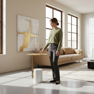 Runder Kaffeetisch Couchtisch Beistelltisch Designer Tisch Wohnzimmer Tische