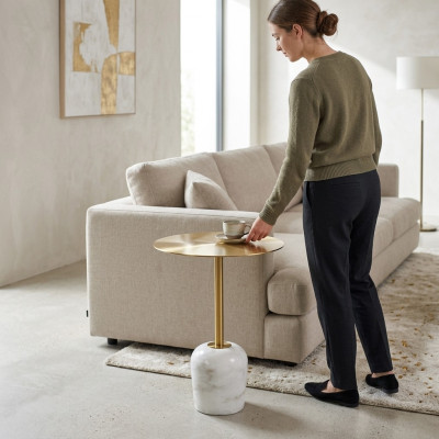 Runder Kaffeetisch Hochwertig Beistelltisch Designer Tisch Wohnzimmer neu