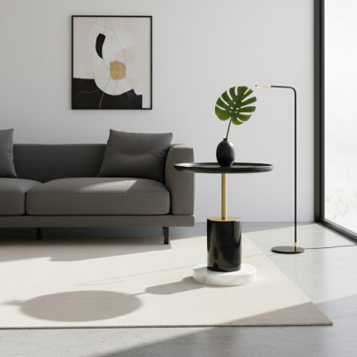 Designer Runder Kaffeetisch Luxus Beistelltische Wohnzimmer Tisch Möbel