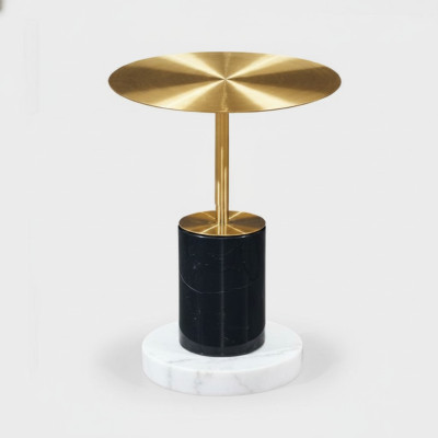 Moderner Golderner Marmor Beistelltisch Wohnzimmer Tische Rund Design