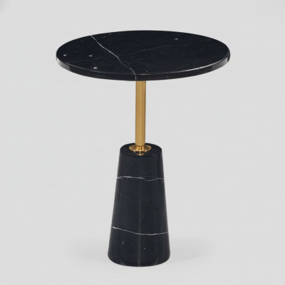 Schwarzer Runder Beistelltisch Designer Couchtisch Edelstahl Möbel Stil