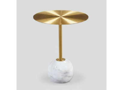 Kleiner Runder Beistelltisch Mit Ablage Goldplatte Designer Wohnzimmer
