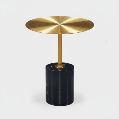 Runder Schwarz-Goldener Beistelltisch Designer Wohnzimmer Möbel Tische
