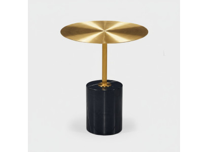 Runder Schwarz-Goldener Beistelltisch Designer Wohnzimmer Möbel Tische