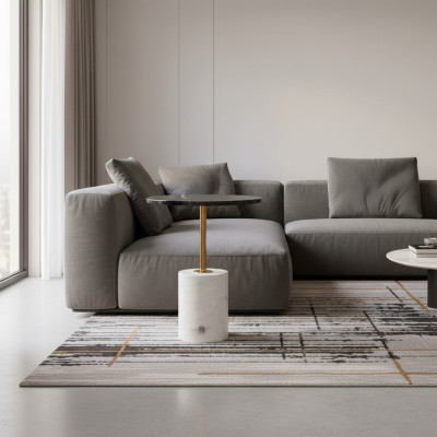 Schwarzer Runder Beistelltisch Luxus Tisch Rund Wohnzimmer Couchtische