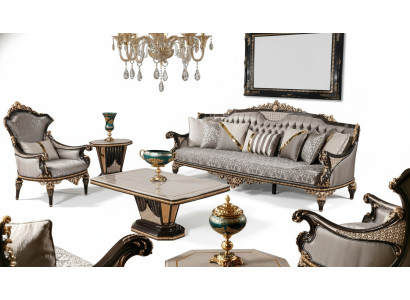 Klassische Chesterfield Sitzgruppe Luxus 3+1 Sitzer Polster Couchen 2tlg