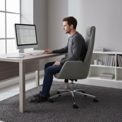 Modern bequem Drehstuhl Möbel Grau Büro Sessel Gaming Stuhl Bürostuhl neu