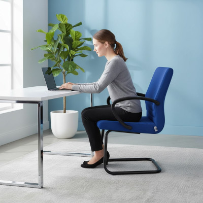 Hochwertiger Bürostuhl Gaming Modern Einzelstuhl Blau Bürostuhl Drehstuhl