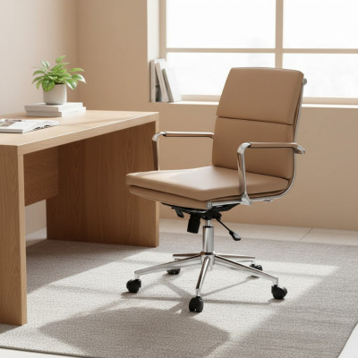 Luxuriöser Drehstuhl Beige Gaming moderner Einzelstuhl Bürostuhl Bürostuhl