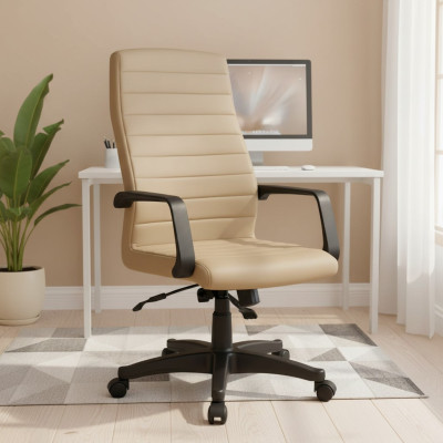 Modern Kunstleder Bürostuhl Gaming Stuhl Bürostuhl Neu Drehstuhl Beige neu