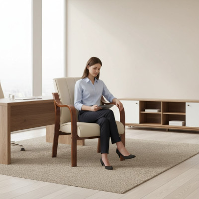 Modern Sessel Arbeitszimmer Büro Office Möbel Polstersessel Kunstleder Sitz