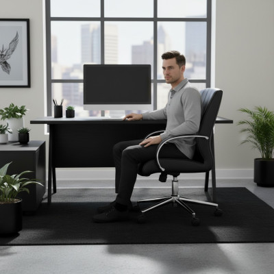 Sessel Kunstleder Polster Drehbar Computer Stühle Möbel Büro Stuhl Chefsessel