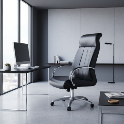 Computer Stühle Schwarz Chefsessel Sessel Kunstleder Polster Büro Stuhl Dreh