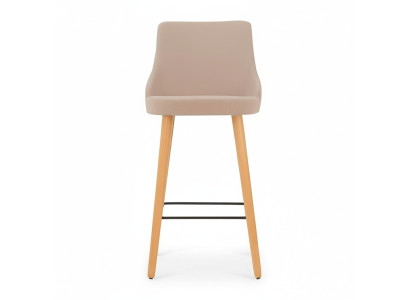 Modern Barhocker Stuhl Designer Holz Esszimmerstuhl Hocker Bar Beige Neu