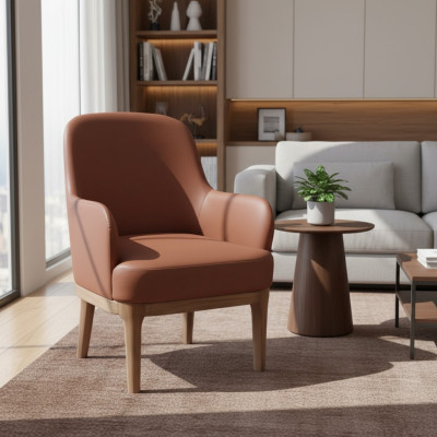 Brauner Wohnzimmer Sessel Designer Einsitzer Luxus Lehnstuhl Stühle