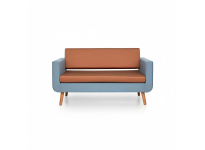 Grau-Oranges Sofa Luxus 3-Sitzer Designer Couch Wohnzimmer Polster 3-er