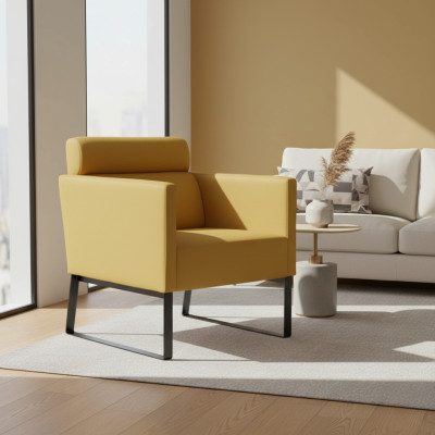 Brauner Loungesessel Relaxsessel Textil Lounge Einsitzer Luxus 1-Sitzer