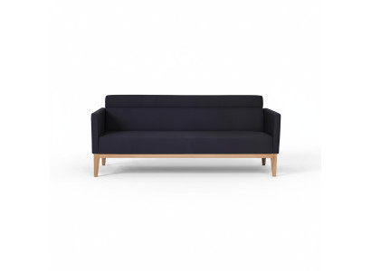Schwarzer Dreisitzer Luxus 3-Sitzer Couch Designer Polstersofa Holzfüße