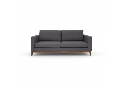 Grauer Zweisitzer Designer 2-Sitzer Couch Wohnzimmer Textil Polstersofa