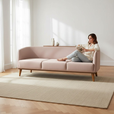 Beiges Sofa Stilvoller 2-Sitzer Moderne Wohnzimmer Couch Polster Sofas