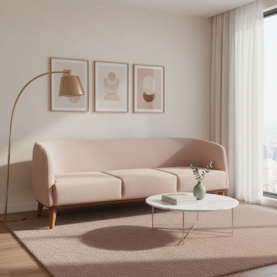 Beiges Sofa Stilvoller 2-Sitzer Moderne Wohnzimmer Couch Polster Sofas