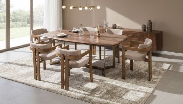 Braune Esszimmer Garnitur Designer Polsterstühle Esstisch Essgruppe