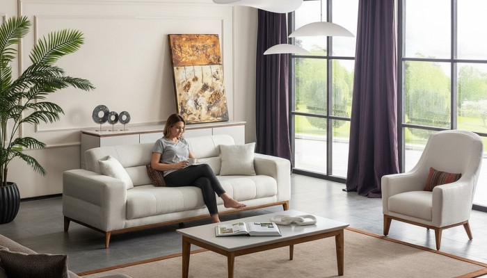 Wohnzimmer Sofagarnitur Dreisitzer Sessel Luxus Couch Set 3 1 Sitzer Weiß