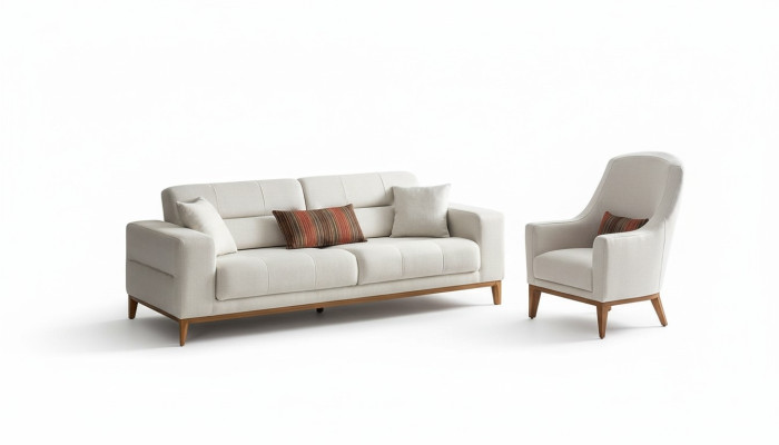 Wohnzimmer Sofagarnitur Dreisitzer Sessel Luxus Couch Set 3 1 Sitzer Weiß
