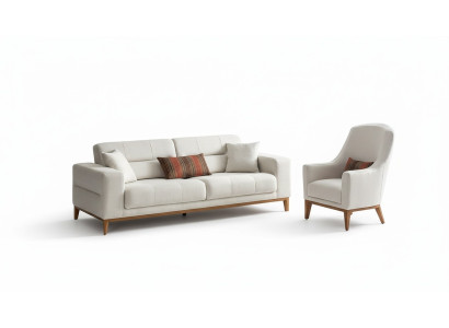 Wohnzimmer Sofagarnitur Dreisitzer Sessel Luxus Couch Set 3 1 Sitzer Weiß
