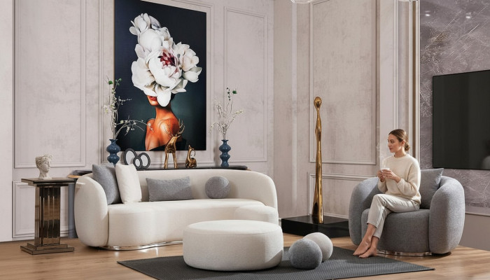 Modern Set Sofagarnitur 3 1 Sitzer Wohnzimmer Komplett Sofas Set Hocker