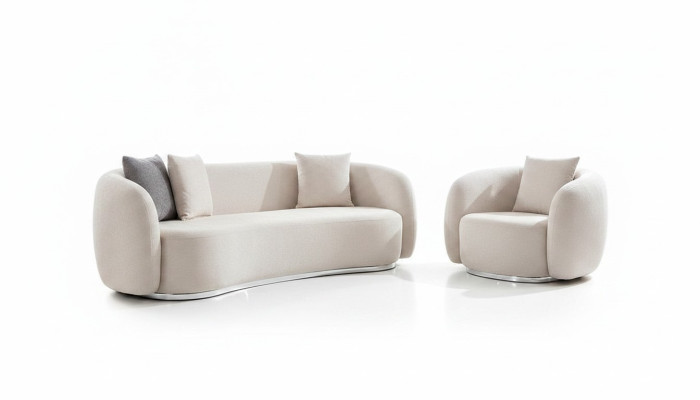 Modern Set Sofagarnitur 3 1 Sitzer Wohnzimmer Komplett Sofas Set Hocker