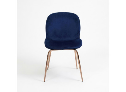 Gruppe Garnitur Blau Stühle 4x Stühle Set Textil Polster Sitz Esszimmer