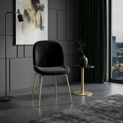 Schwarzer Polster Lehnstuhl Designer Esszimmerstuhl Moderne Küchenstühle