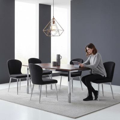 Gruppe Garnitur Stühle 6x Stuhl Set Textil Polster Sitz Esszimmer Neu