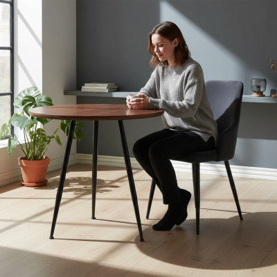 Moderner Schwarzer Stuhl Polstermöbel Designer Küchen Holzgestell Stühle