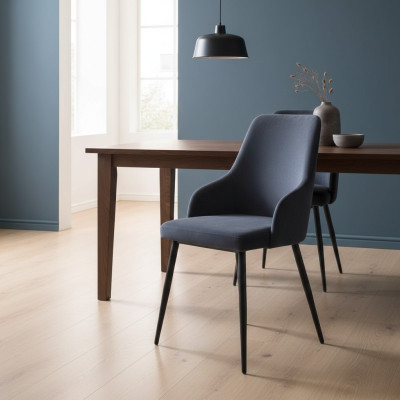Moderner Schwarzer Stuhl Polstermöbel Designer Küchen Holzgestell Stühle