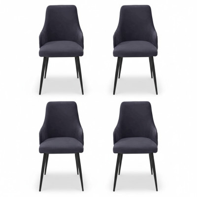 Moderne Schwarzer Designer 4x Stühle Luxus Esszimmer Einsitzer Einrichtung