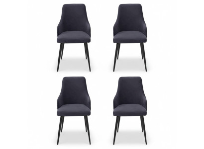 Moderne Schwarzer Designer 4x Stühle Luxus Esszimmer Einsitzer Einrichtung