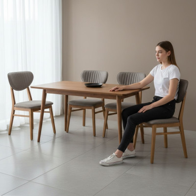 Brauner Holzstuhl Designer Polsterstühle Luxuriöse Esszimmer Sitzmöbel