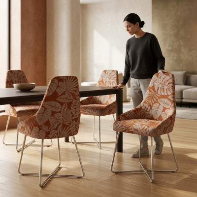 Modern Esszimmerstuhl Küchenstuhl 4x Stühle Lehnstuhl Luxus Mehrfarbig