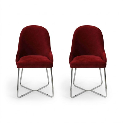 Modern Rot 2x Stühle Luxus Esszimmer Einrichtung Stühle Neu Möbel Esszimmerstuhl