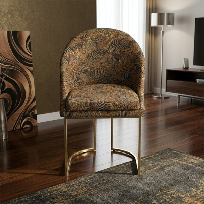Runder Esszimmer Edelstahlstuhl Wohnzimmer Stühle Luxus Polster Sitzer