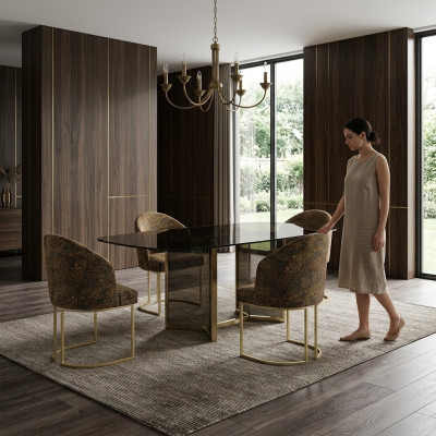 Modern Esszimmer stühle Wohnzimmer luxuriöse Mehrfarbig 4x Stühle Metall neu