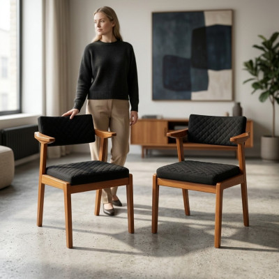 Esszimmer Stuhl Modern Holz Möbel 2x Stühle Luxus Design Einrichtung Neu