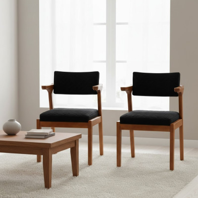 Esszimmer Stuhl Modern Holz Möbel 2x Stühle Luxus Design Einrichtung Neu