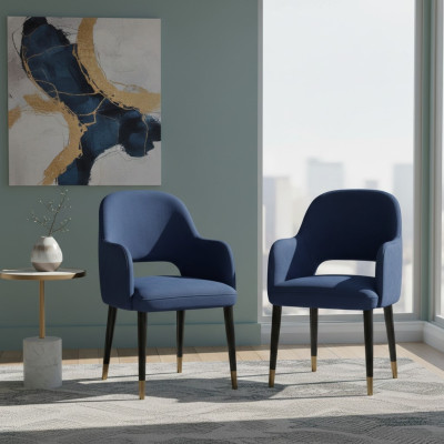 Exklusive 2x Blaue Moderne Stühle Küchenmöbel Designer Holzgestell Möbel
