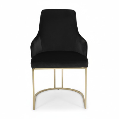 Moderner Schwarzer Textilstuhl Esszimmer Metall Einsitzer Designer Möbel